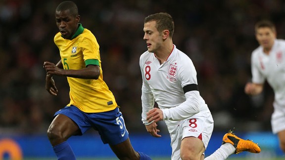 Jack Wilshere v Ramires England Brazil