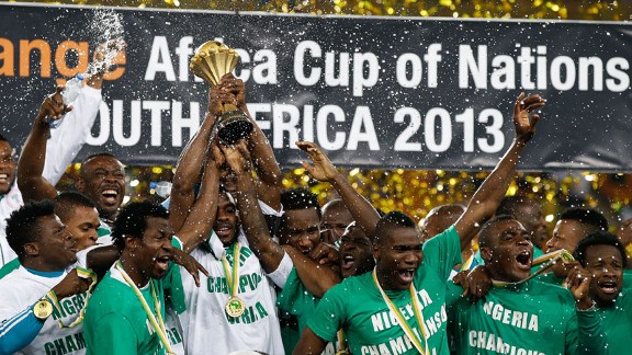 Nigeria African Nations Cup trophy celeb final 2013