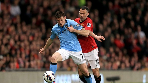 James Milner gave Man City the lead in the second half of their game against Man United