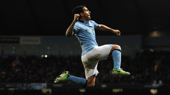 Carlos Tevez goal Man City v Wigan