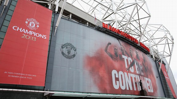 Old Trafford outside champions 2013 stadium
