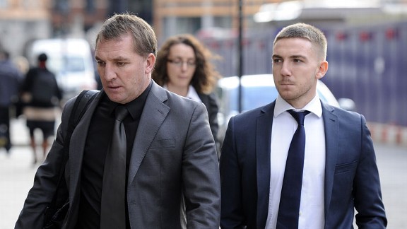 Liverpool manager Brendan Rodgers and his son Anton