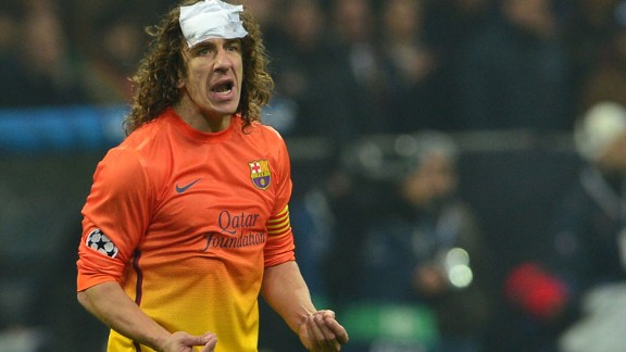 Carles Puyol bandage Barcelona v Milan
