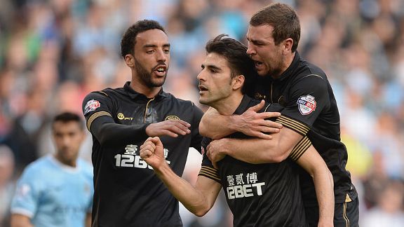 Jordi Gomez celeb Manchester City Wigan FA Cup