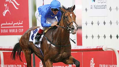 Discreet Cat wins the UAE Derby at Nad Al Sheba in March 2006.
