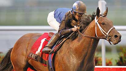 Invasor wins the Grade 1 Donn Handicap at Gulfstream Park in February.
