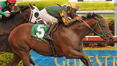 Smooth Air wins the Grade 2 Hutcheson S. for 3-year-olds at Gulfstream Park in January.