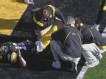 Iowa QB Ricky Stanzi left the game in the second quarter with an injury as Northwestern leads at the half, 14-10; watch 2nd h