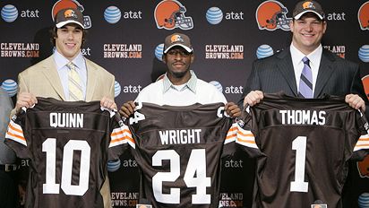 Brady Quinn, Eric Wright and Joe Thomas