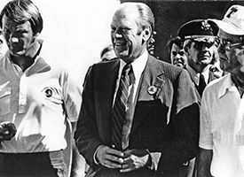 Barry Switzer, Darrell Royal and Gerald Ford