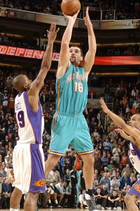  Peja Stojakovic has been lighting it up from downtown for the Hornets