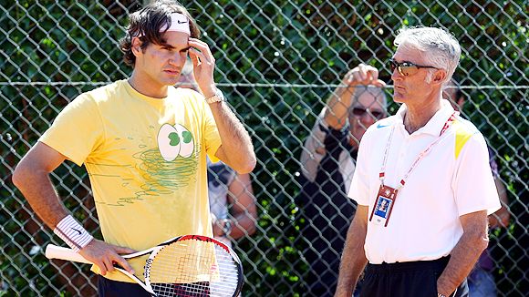 Roger Federer with Coach Jose Higueras