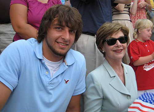 Jake Golic and First Lady Laura Bush