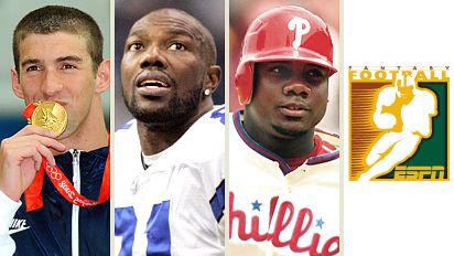 Michael Phelps, Terrell Owens, Ryan Howard