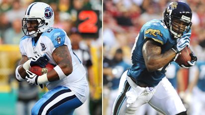 LenDale White, left, and Fred Taylor, right, have a team-first 