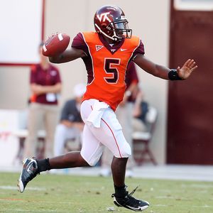 5 VICK/TAYLOR Virginia Tech Hokies NCAA Football Maroon Throwback Jersey