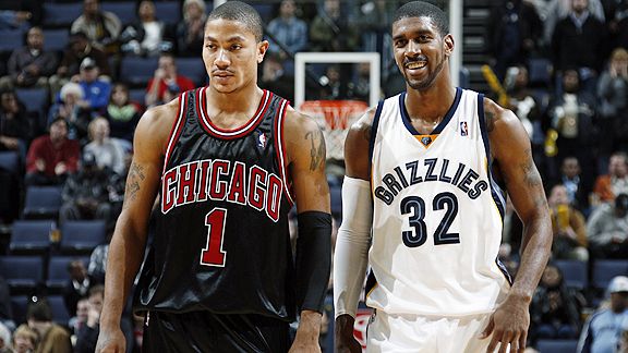 First team – Chicago Bulls guard Derrick Rose, Memphis Grizzlies guard O.J