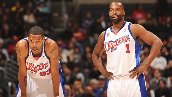 baron davis clippers. Marcus Camby and Baron Davis