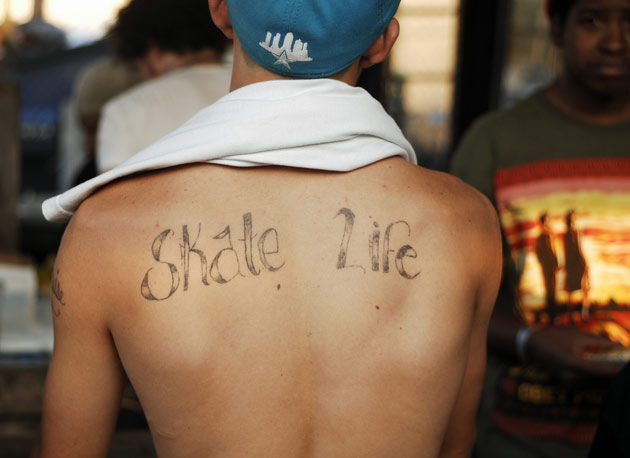 skateboarding tattoos. Josh Brooks Skate Life is