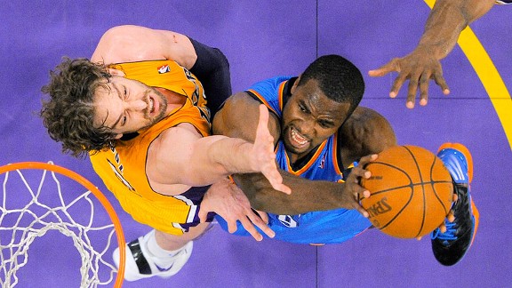 Serge Ibaka y Pau Gasol