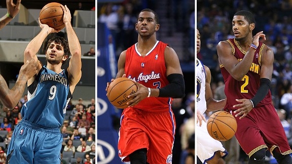 Ricky Rubio, Chris Paul y Kyrie Irving