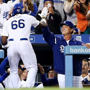 Yasiel Puig and Don Mattingly