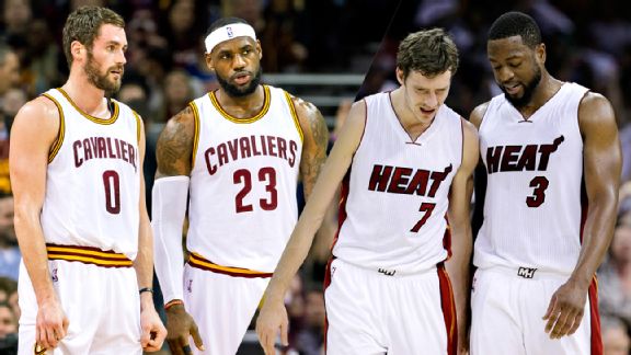 Goran Dragic, Dwyane Wade, Kevin Love, LeBron James