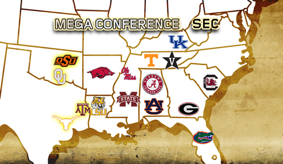 sec conference teams map