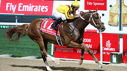 Curlin wins the 2008 Dubai World Cup Nad al Sheba