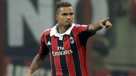 kevin-prince boateng celeb ac milan v barcelona